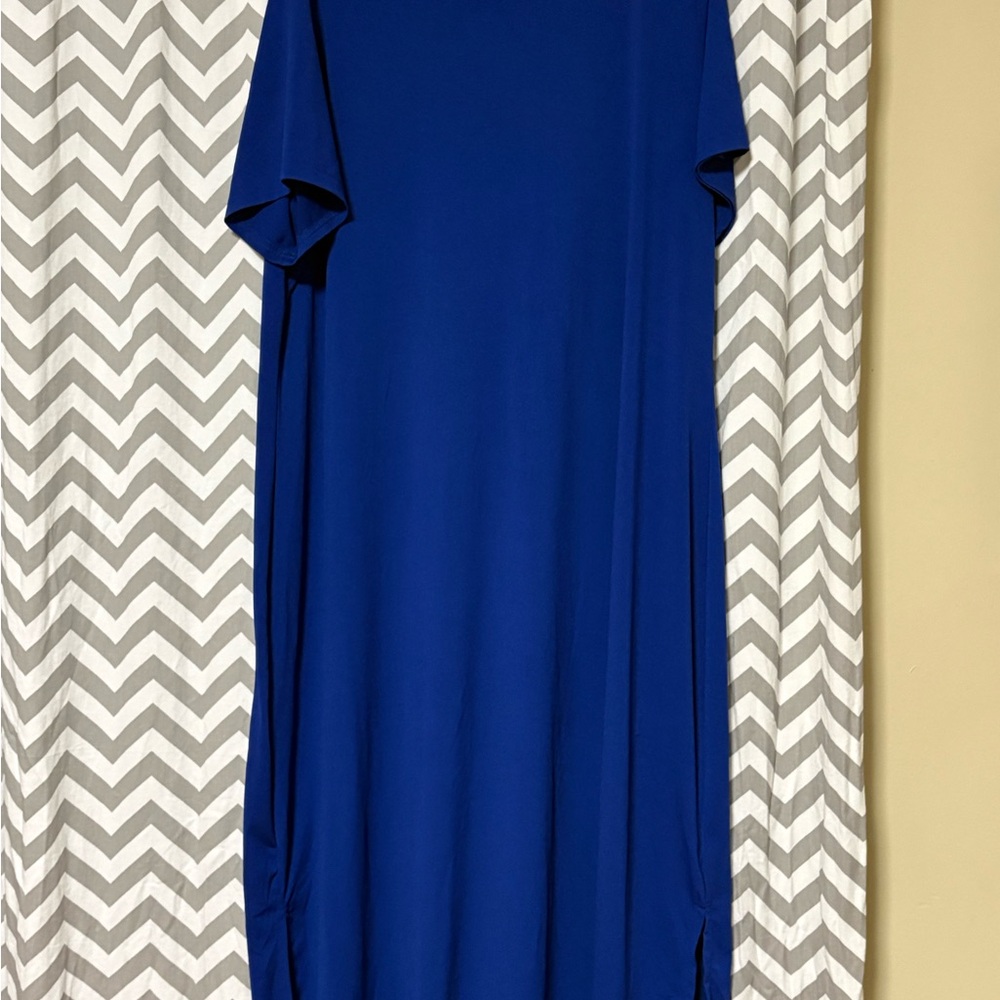 Classic Blue Short-Sleeve Women's Dress